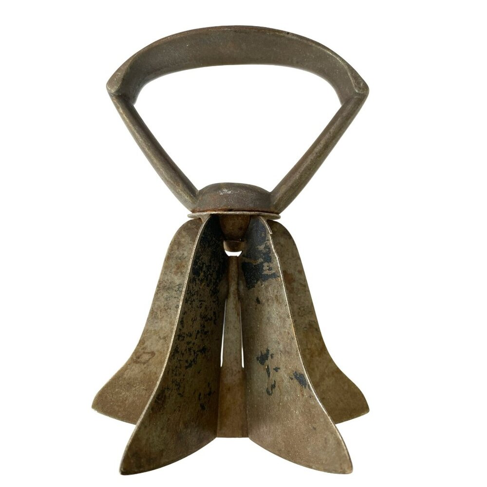 Vintage Antique Kitchen Tools Wooden Handle Mezzaluna & Metal Chopper Rustic - Picture 5 of 7